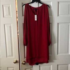 White House Black Market Red Long Sleeve Dress